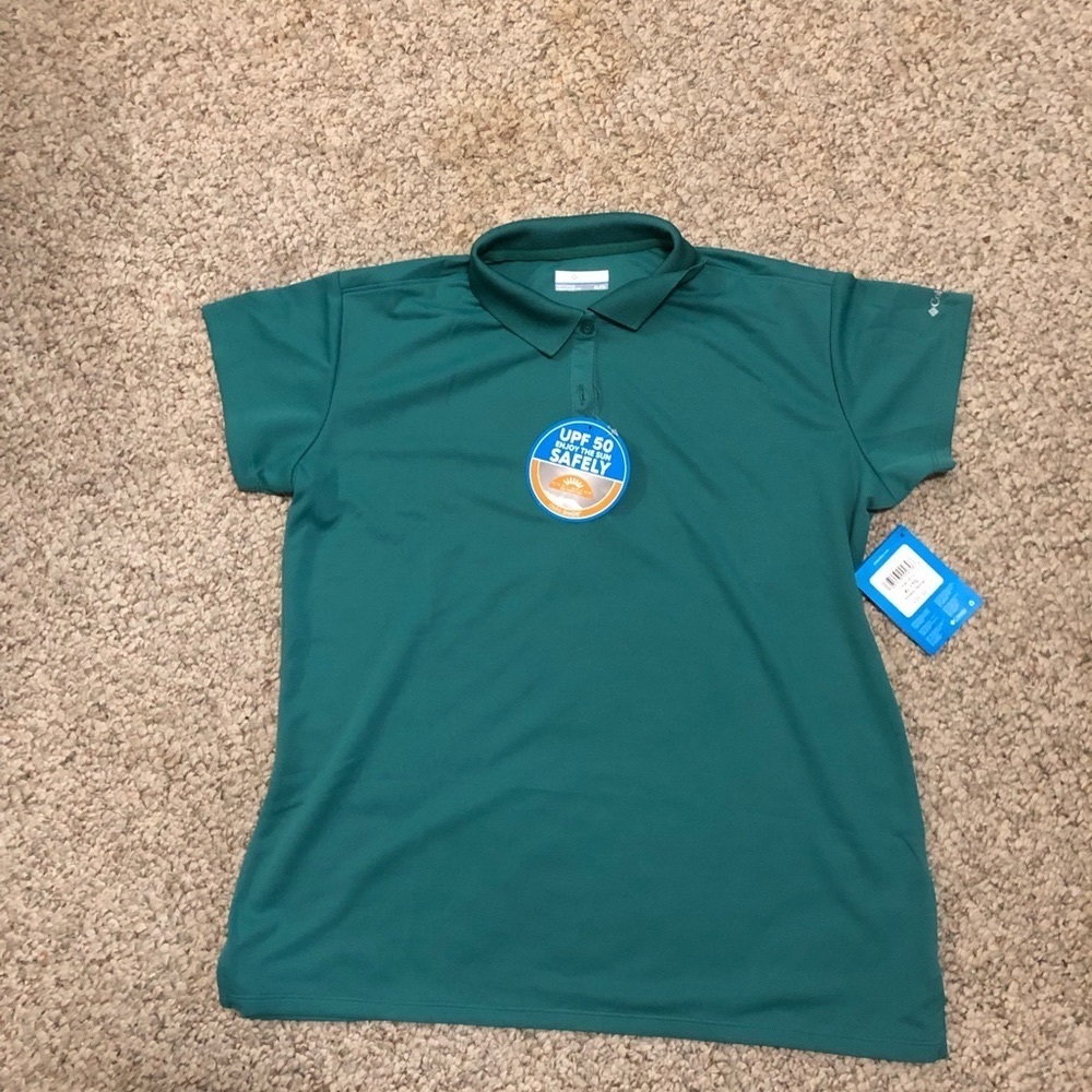 Columbia Women’s’ polo, green; XL, UPF50
